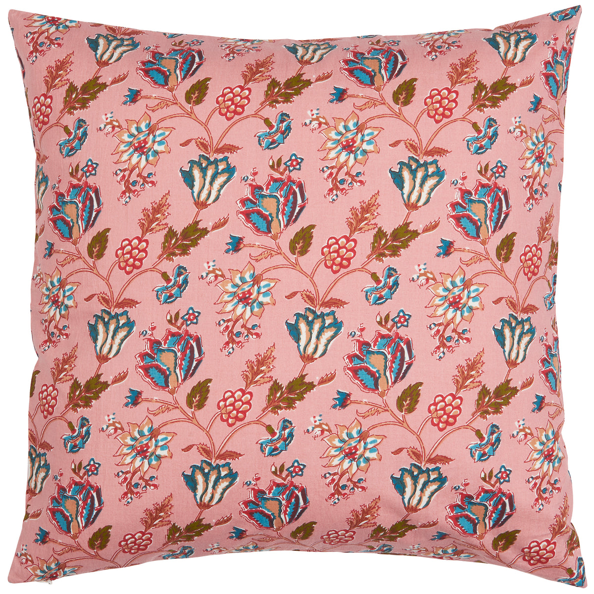 Kussenhoes Gedecoreerd | Roze met blauwe bloemetjes | IB Laursen