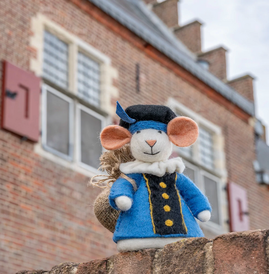 Vilten Blauwe Piet muis | Sjaal met Verhaal