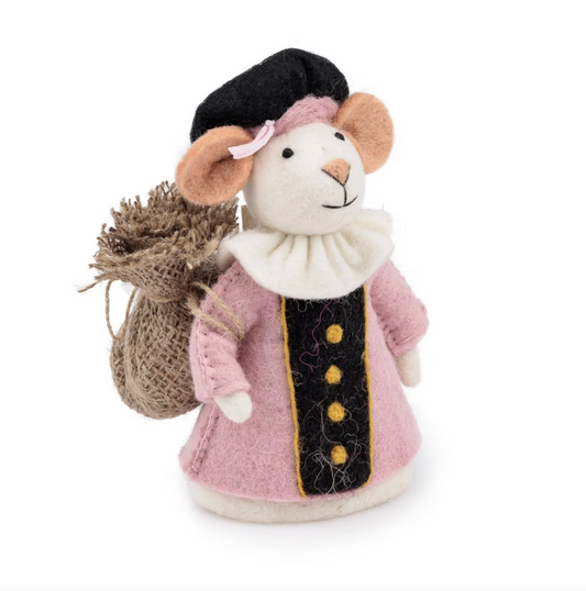 Vilten Lichtroze Piet muis | Sjaal met Verhaal