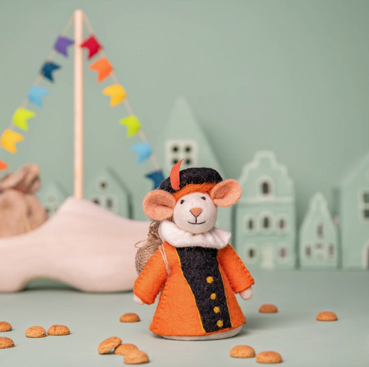 Vilten Oranje Piet muis | Sjaal met Verhaal