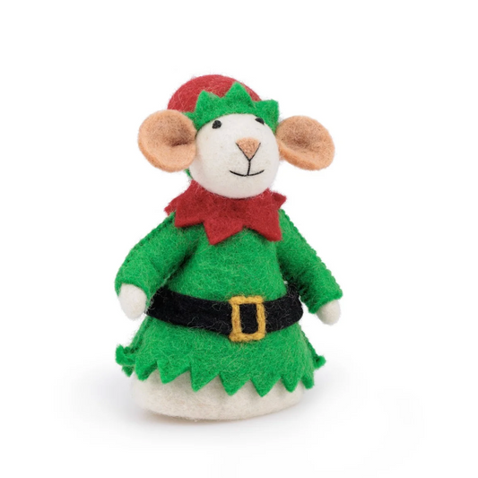 Vilten Kerst Elf muis | Sjaal met Verhaal