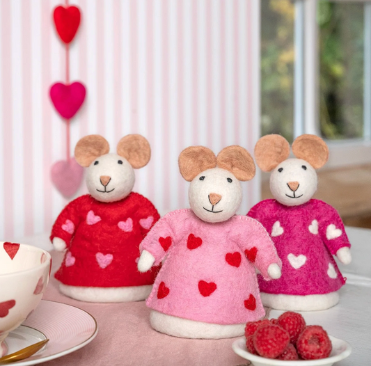 Vilten Sweetheart Roze muis | Sjaal met Verhaal