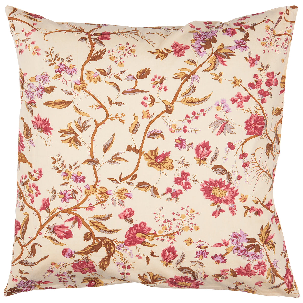 Kussenhoes Gedecoreerd | Beige met paars/roze bloemetjes | IB Laursen