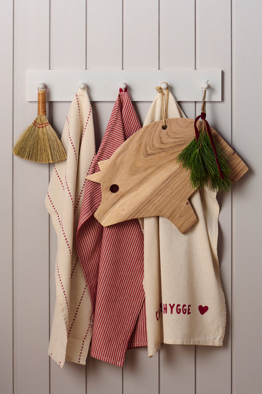 Theedoek rood gestreept | IB Laursen
