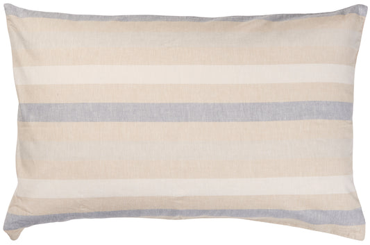 Kussenhoes | Naturel met wit en blauw gestreept | IB Laursen