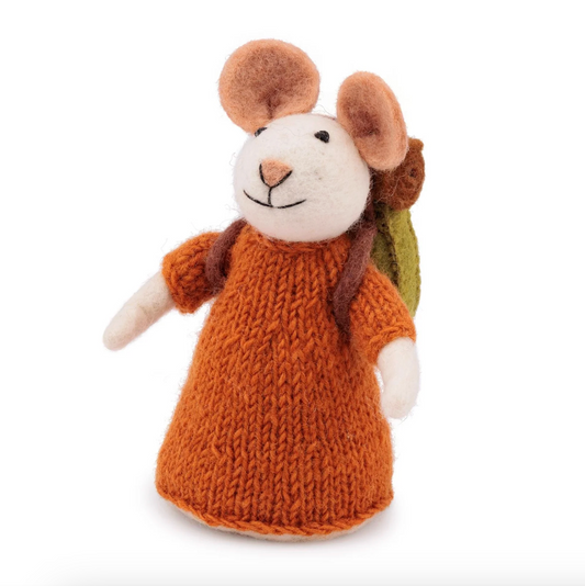 Wandelaar muis oranje | Sjaal met Verhaal