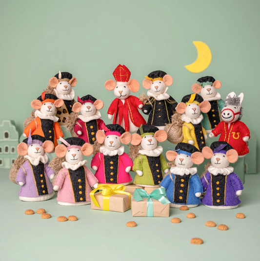 Vilten Paarse Piet muis | Sjaal met Verhaal