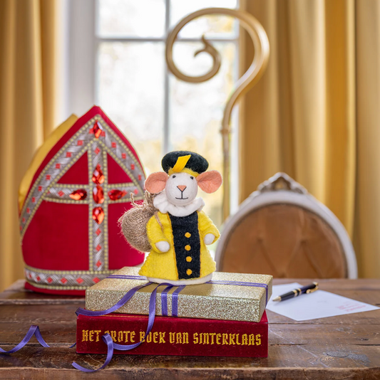 Vilten Gele Piet muis | Sjaal met Verhaal
