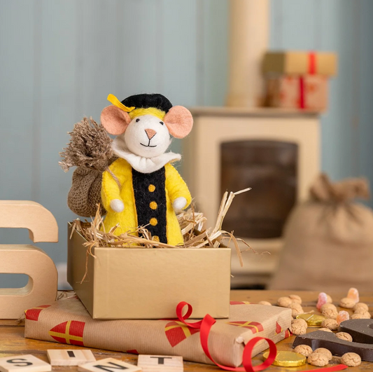 Vilten Gele Piet muis | Sjaal met Verhaal
