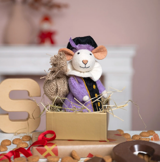 Vilten Lila Piet muis | Sjaal met Verhaal
