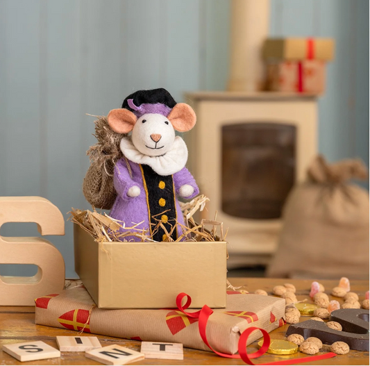 Vilten Lila Piet muis | Sjaal met Verhaal
