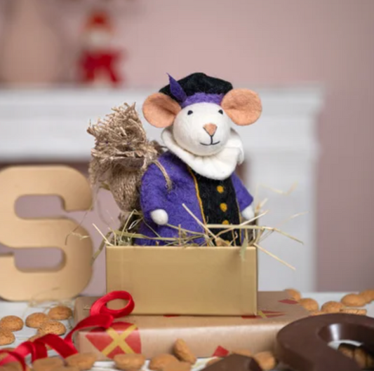 Vilten Paarse Piet muis | Sjaal met Verhaal