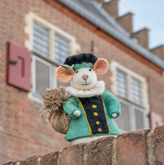 Vilten Turquoise Piet muis | Sjaal met Verhaal