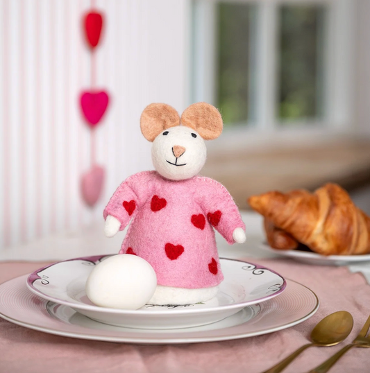 Vilten Sweetheart Roze muis | Sjaal met Verhaal