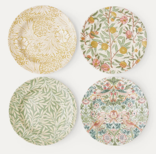 4 Ontbijt borden William Morris Servies | Spode | Morris & Co